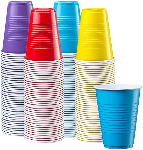 GUSTO [16 oz. - 240 Count Plastic Party Cups Disposable - Assorted Colors Drinking Cups for Party, Events, and Everyday Use - Formely Comfy Package - Product Image