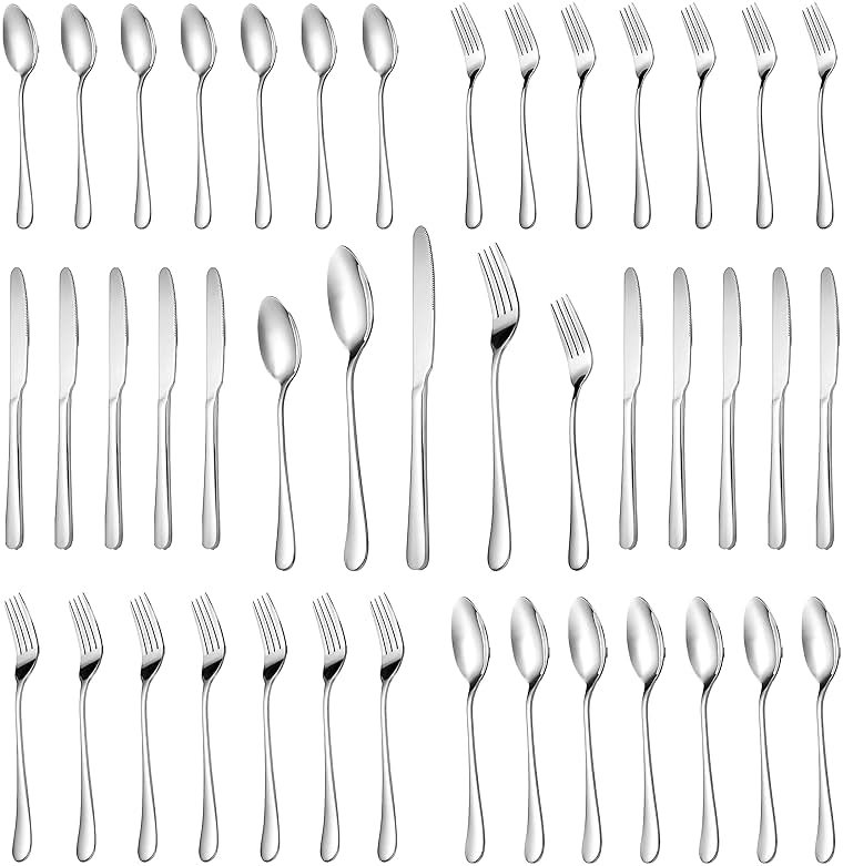 MUTNITT 30 Pcs Silverware Set Service for 6,Premium Stainless Steel Flatware Set,Mirror Polished Cutlery Utensil Sets,Durable Kitchen Eating Tableware Sets,Include Fork Knife Spoon,Dishwasher Safe - Product Image