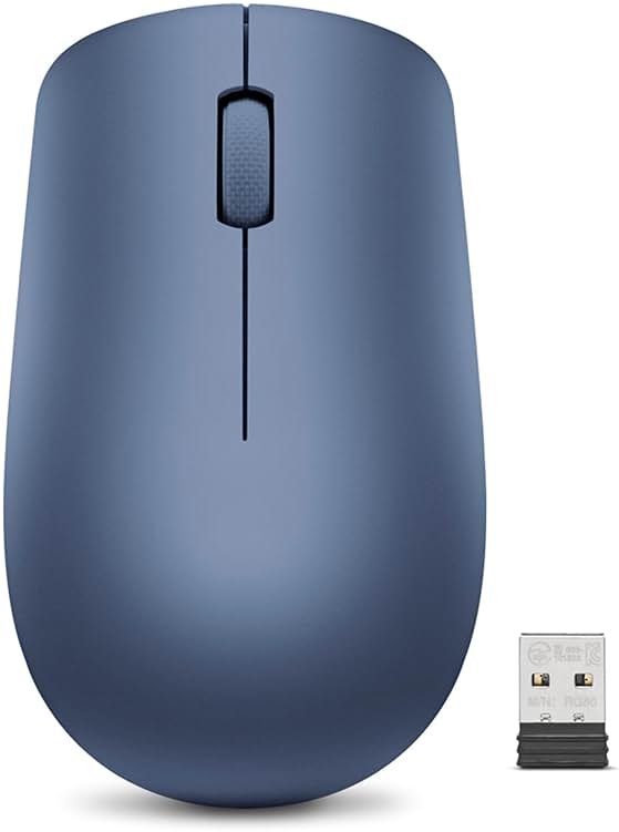 Lenovo 530 Wireless Mouse with Battery, 2.4GHz Nano USB, 1200 DPI Optical Sensor, Ergonomic for Left or Right Hand, Lightweight, GY50Z18986, Abyss Blue - Product Image