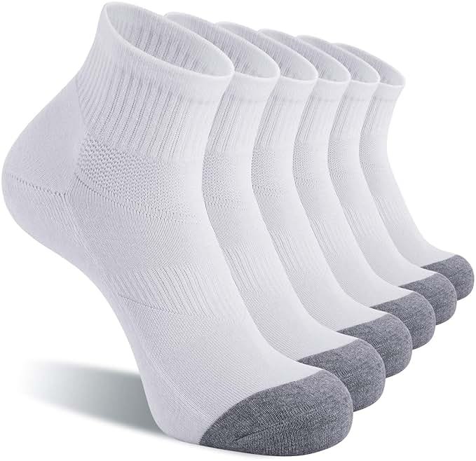 CS CELERSPORT 6 Pack Men's Ankle Socks with Cushion Athletic Running Socks - Product Image