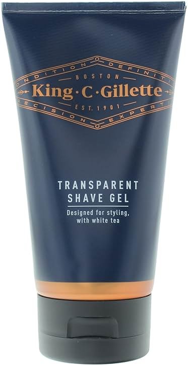 King C. Gillette Men’s Transparent Shave Gel with White Tea and Argan Oil, 5oz - Product Image