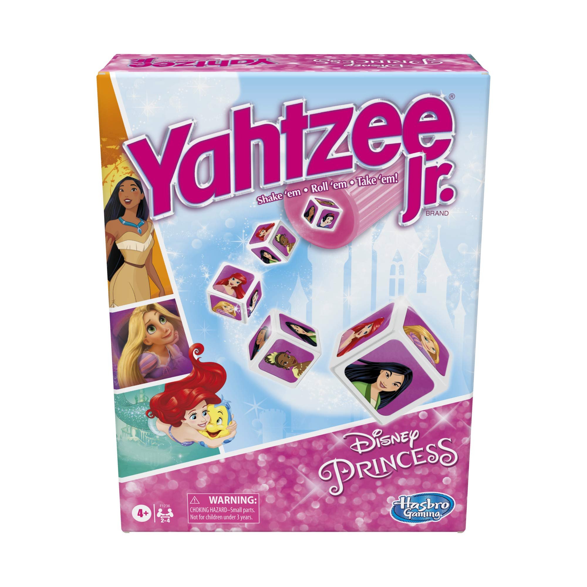 Hasbro Gaming Yahtzee Jr.: Disney Princess Edition Board Game for Kids Ages 4 and Up, for 2-4 Players, Counting and Matching Game for Preschoolers (Amazon Exclusive) - Product Image