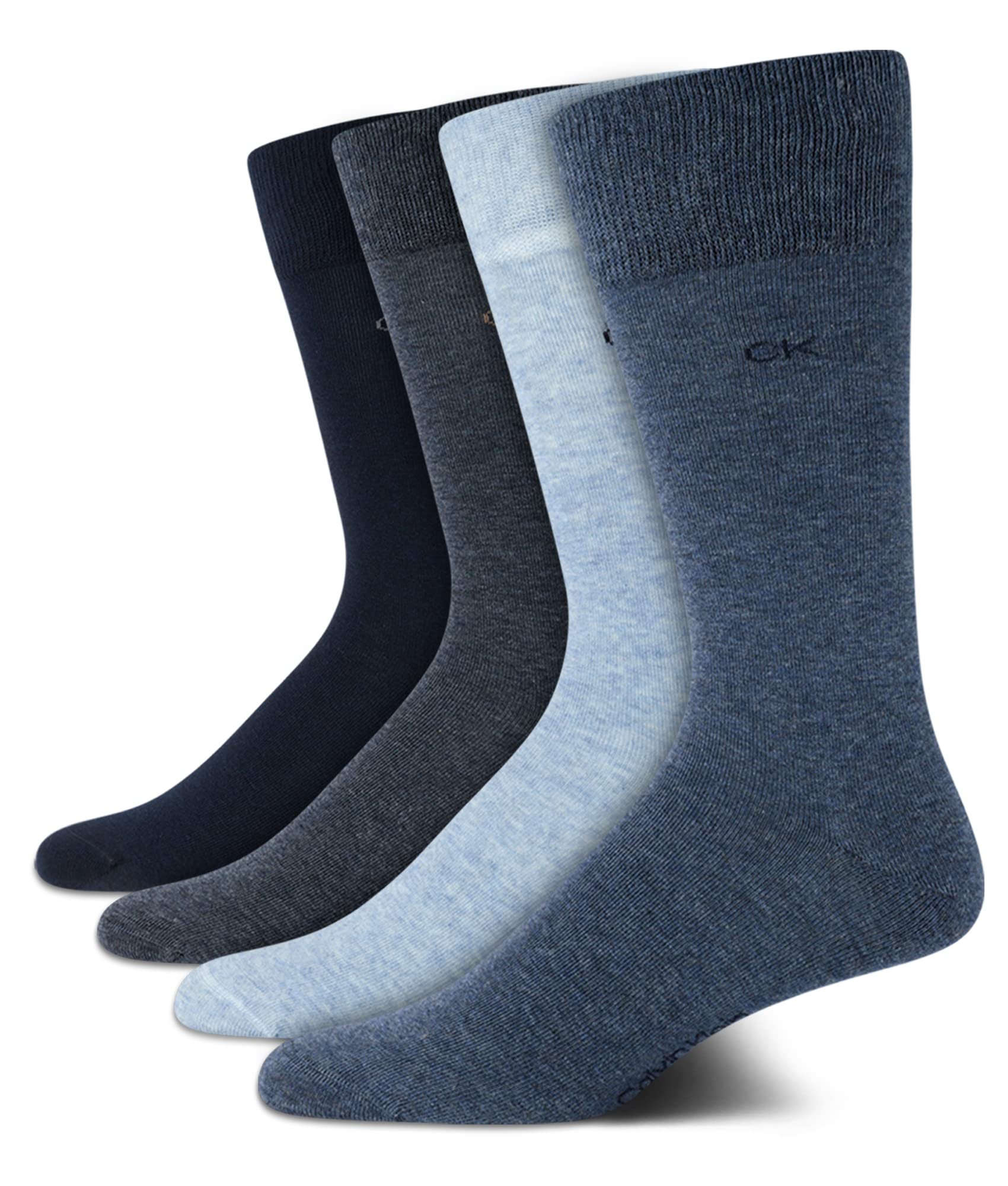 Calvin Klein Mens Crew Socks - 4 Pack Soft Cotton Blend Cushioned Crew Dress Socks for Men, for Formal, Casual and Work Wear - Product Image