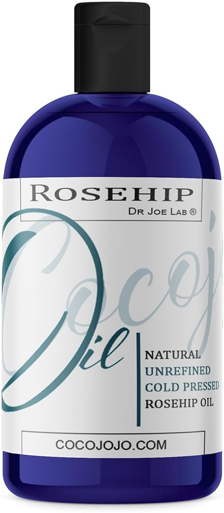 Dr Joe Lab Rosehip Oil for Face, Rose Oil for Face, Rose Hip, Rosehip Oils, Pure Unrefined Cold Pressed All Natural for Hair Skin Body Nails Jojoba - 16 Oz - Product Image