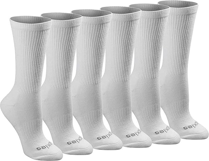 Dickies Women's Dri-Tech Essential Moisture Control Crew Socks, Available in S-XL (6, 12 Pairs) - Product Image