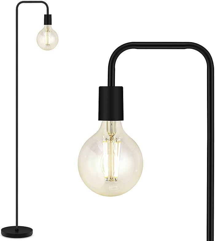 BoostArea Floor Lamp, Industrial Floor Lamp, 63 Inch Standing Lamp, E26 Socket, On/Off Footswitch, Whole Metal, ETL Listed, Modern Small Lamp for Bedroom, Living Room, Minimalist, Vintage, Mid Century - Product Image