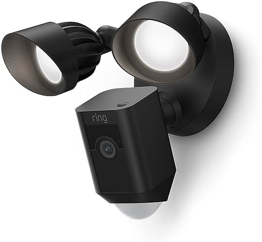Ring Floodlight Cam Wired Plus, Outdoor home or business security with motion-activated 1080p HD video and floodlights, Black - Product Image