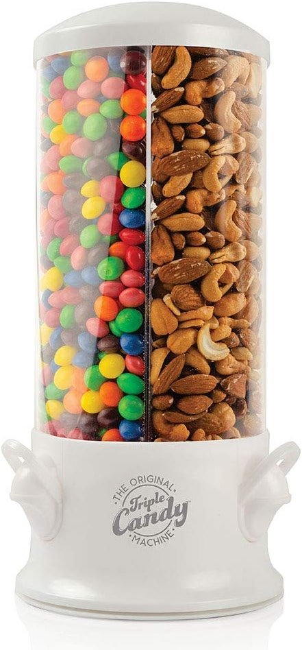 Handy Gourmet Original Triple Candy Machine-Fun Candy & Nut Dispenser-New & Improved (Pearl White), Standard (JB8450PWHI) - Product Image