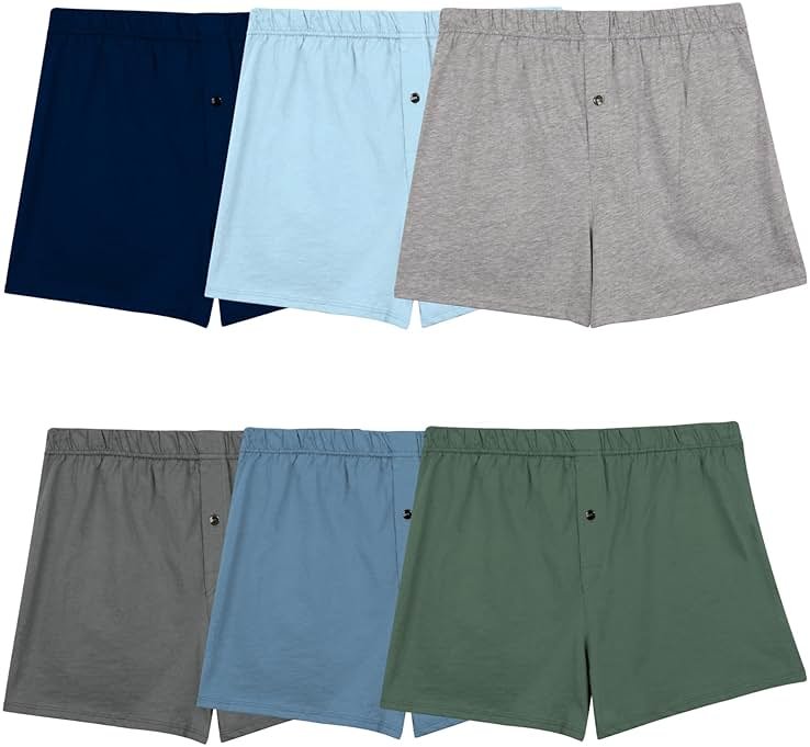 Fruit of the Loom mens Tag-free Knit Boxer Shorts, Relaxed Fit, Moisture Wicking, Assorted Color Multipacks - Product Image