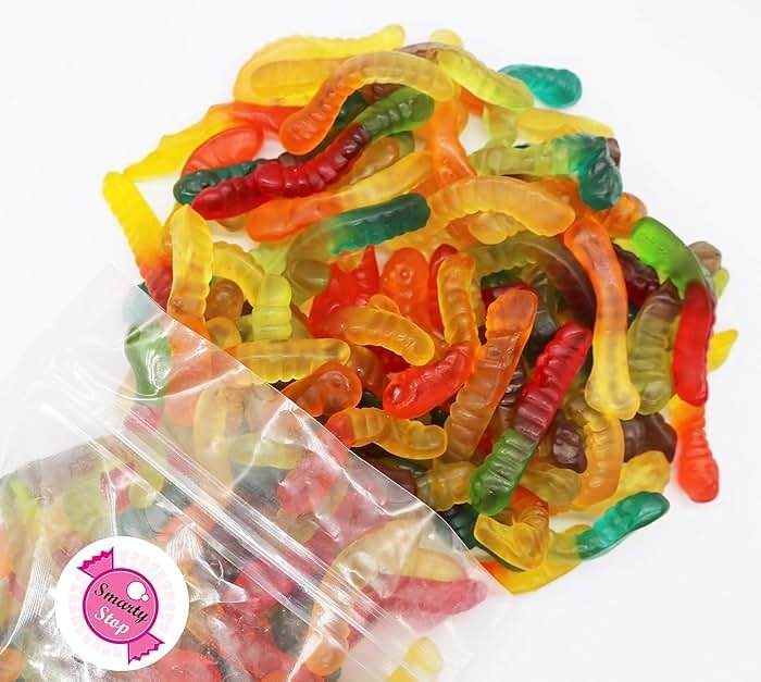 Smarty Stop Gummy Worm Candy – Edible Fruity Flavored Confectionery Snack (Assorted Fruit Worm, 5 Pound (Pack of 1)) - Product Image