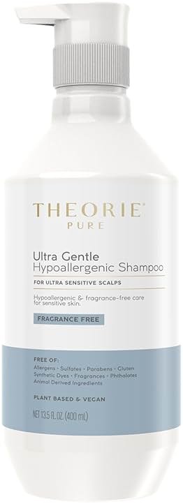 Theorie PURE Ultra Gentle Hypoallergenic Shampoo – Plant-Based & Vegan – Fragrance-Free – Designed for Delicate Scalp Care – Pump Bottle – 400mL - Product Image