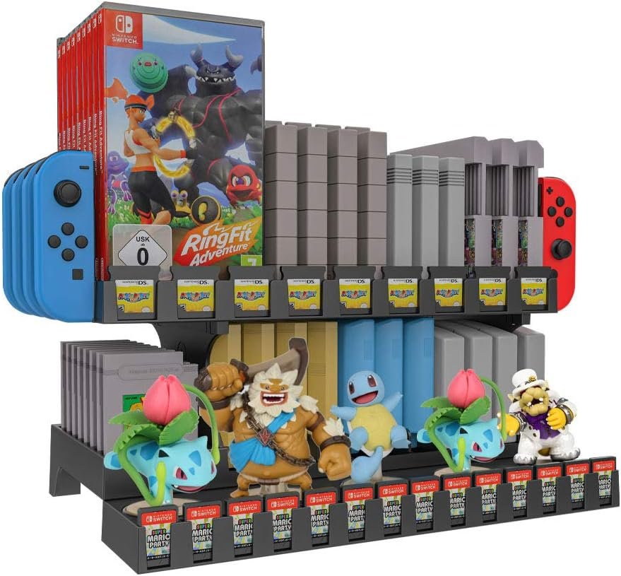 EJGAME Multifunctional Game Storage and Display Stand for NSW/NDS/3DS/Amiibo/NDS series/Game Boy/FC/SFC/NES/SNES/N64 - Product Image