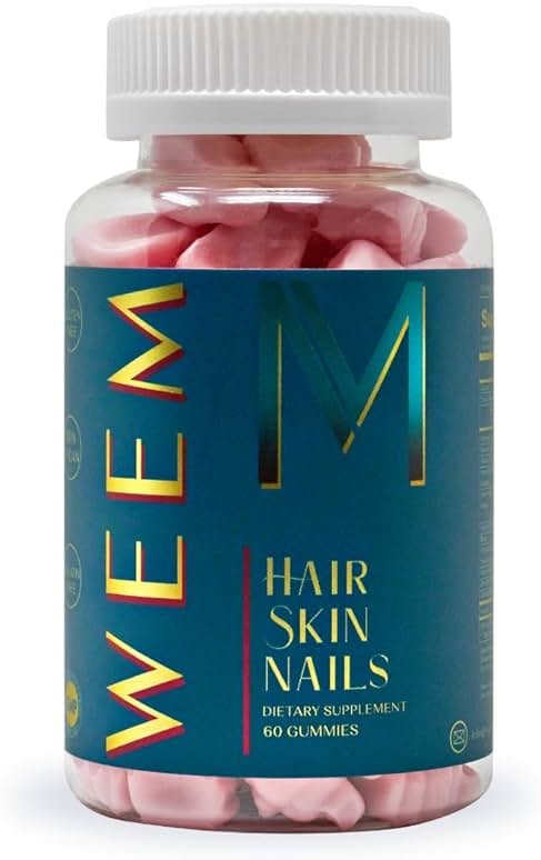 WEEM Hair Skin and Nails Gummies - Supports Healthy Hair - Vegan biotin Vitamins for Women & Men Supports Faster Hair Growth, Stronger Nails, Healthy Skin, Extra Strength (1) - Product Image