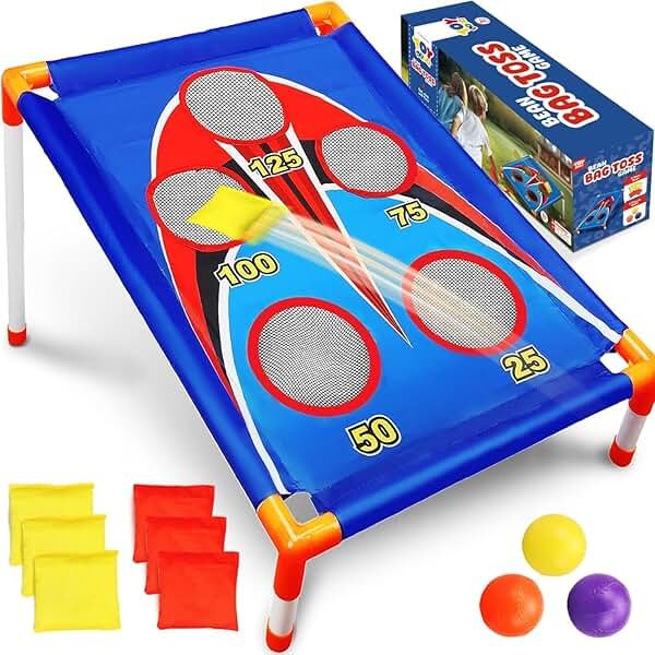 TOY Life Bean Bags Toss Carnival Games, Cornhole, Outdoor Toys for Kids Ages 4-8, Backyard Game Sports & Outdoor Play, Outside Toys for Ages 5-7, Family Lawn Yard Games Birthday Party, Gift for Boys - Product Image