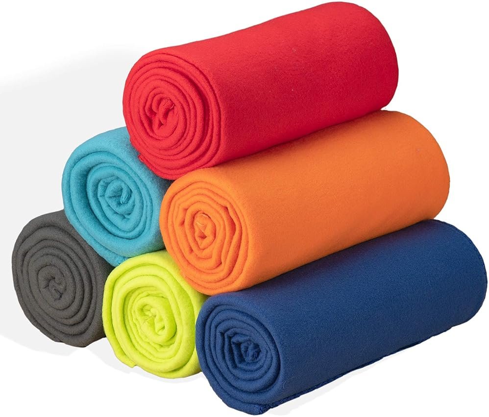Special SG Glory Fleece Blanket Bulk Pack of 6 Cozy Fleece Throw Blankets 50x60 Warm Soft Lightweight Breathable Pet-Friendly for Deco Bed Sofa Kids Wedding Gifts Camping (Assorted) - Product Image