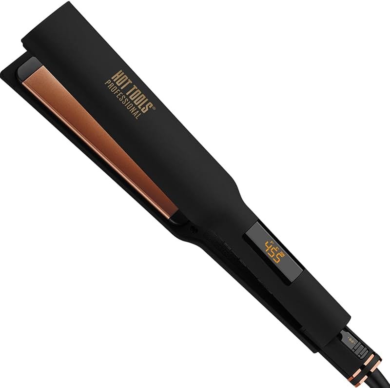 HOT TOOLS Professional Rose Gold Digital Extra Long Flat Iron, 1-1/2 inch - Product Image