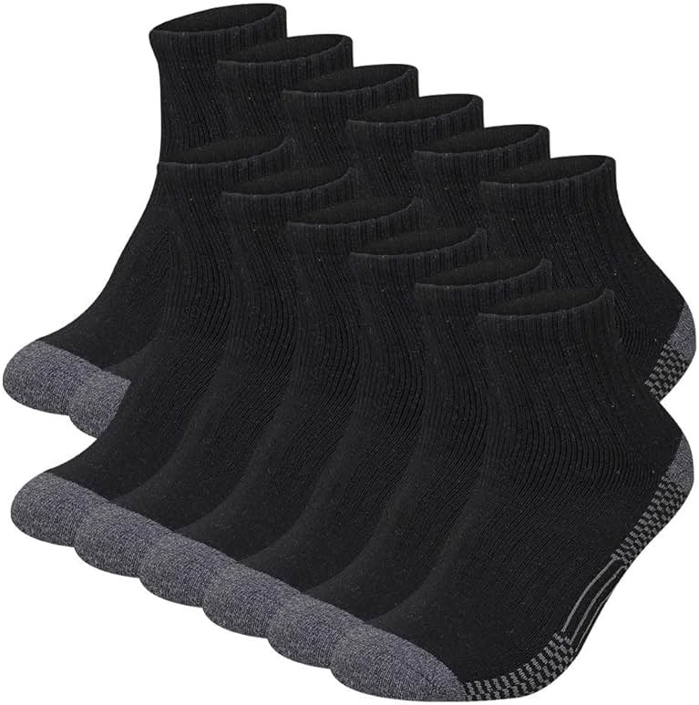 COOVAN Men's Athletic Ankle Socks 12 Pack Mens Cushion Comfort Casual Running Sock Size 10-13 - Product Image