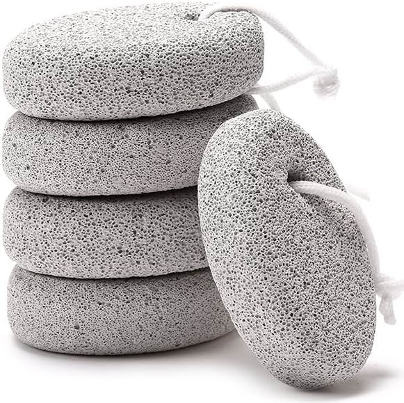 Natural Foot Pumice Stone for Feet, Borogo 5-Pack Lava Pedicure Tools Hard Skin Callus Remover for Feet and Hands - Natural Foot File Exfoliation to Remove Dead Skin, Heels, Elbows, Hands - Product Image