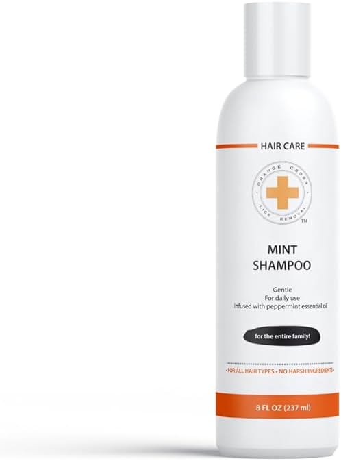 Orange Cross Lice Removal Mint lice Shampoo - Head lice Shampoo for Kids & Adults & Family, Natural DIY Home Lice Prevention Shampoo (8 Oz) - Product Image