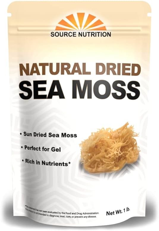 1 lb Wild Crafted Raw Sea Moss - Perfect for Gel & Smoothies, Clean Ocean Harvest, Hand Picked & Sun Dried - Bulk Irish Moss Superfood - Product Image