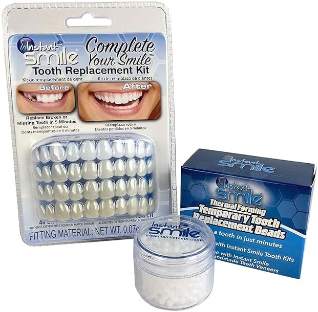 Complete Your Smile Tooth Replacement Kit DELUXE PACK - Includes Patented Complete Your Smile Tooth Replacement Kit and Jar of Instant Smile Replacement Beads - Product Image