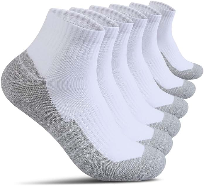 Begrily Mens Cotton Athletic Ankle Socks - 6/8 Pack Thick Cushion Low Cut Sock Comfortable for Running Sport Casual Work - Product Image