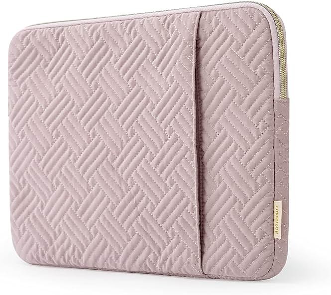 BAGSMART Laptop Sleeve Bag Compatible with MacBook Air/Pro, 13-13.3 inch Notebook, Compatible with MacBook Pro 14 Inch, MacBook Air M2 Sleeve 13 Inch, Repellent Protective Case with Pocket, Pink - Product Image