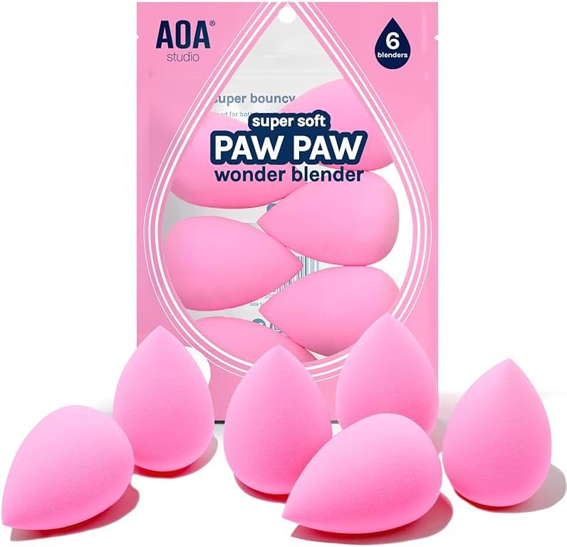 AOA Studio Collection makeup Sponge Set Latex Free and High-definition Set of 6 makeup Wonder blender For Powder Cream and Liquid, Super Soft Wonder Beauty Cosmetic - Product Image