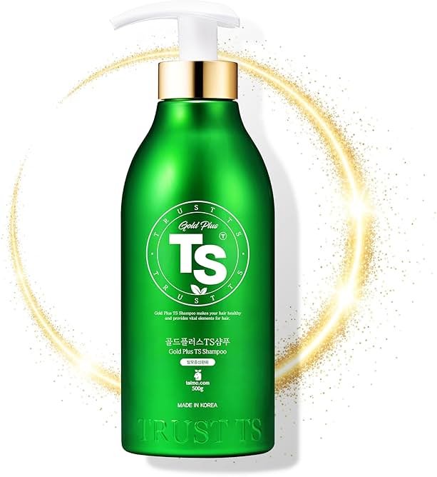 TS Gold Plus Shampoo | Hair Loss Shampoo with Biotin, Gold Extract & Niacinamide | Scalp Circulation & Volume Care | Sulfate-Free Korean Hair Care for Thinning Hair (17.6 Fl Oz / 500mL) - Product Image