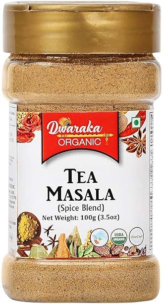 Dwaraka Organic - Tea Masala, 3.5oz, Healthy, Organic, Non GMO, All Natural - Product Image