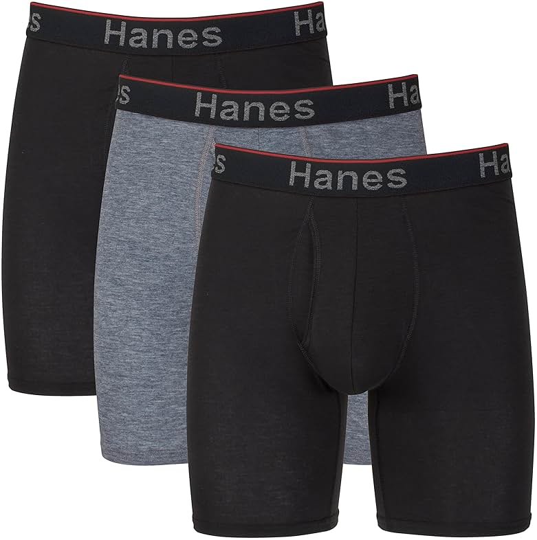 Hanes Men's Total Support Pouch Men's Boxer Brief Underwear, Anti-chafing, Moisture-wicking Odor Control, 3-pack - Product Image