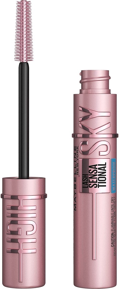 Maybelline Lash Sensational Sky High Waterproof Mascara Makeup, Volumizing, Lengthening, Defining, Curling, Multiplying, Buildable Formula, Very Black, 1 Count - Product Image