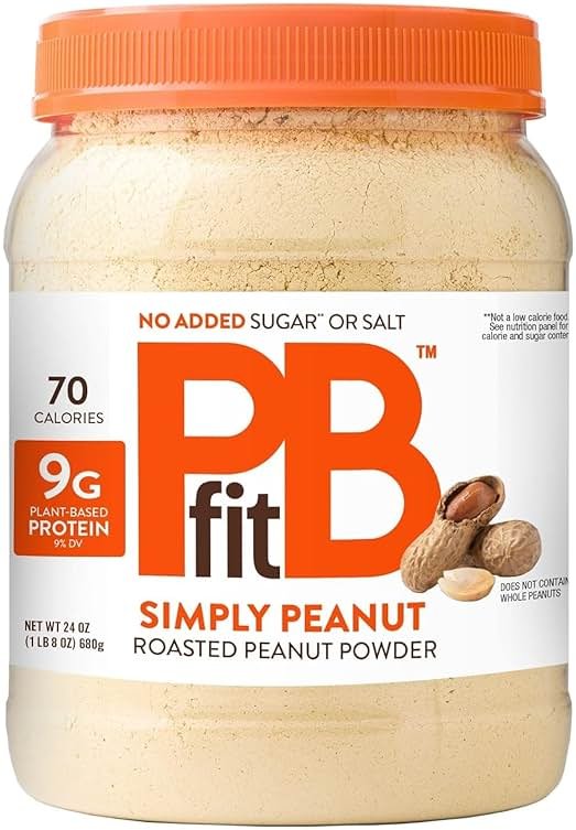 PBfit 24 Ounce Simply Peanut Powdered Peanut Powder, No Added Sugar or Salt, Non-GMO, Plant-Based, Gluten-Free Protein Powder, 9g of Protein 9% DV - Product Image