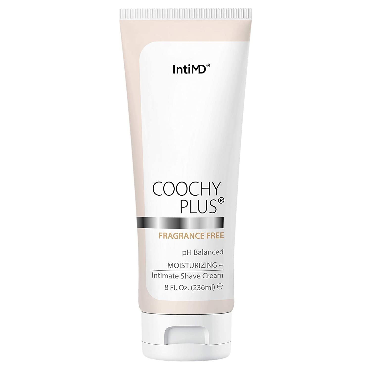 IntiMD Coochy Plus Intimate Shaving Cream Fragrance Free For Pubic, Bikini Line, Armpit and more - Rash-Free, Prevents Razor Burns & Bumps, In-Grown Hair, Itchiness 8oz Tube - Product Image