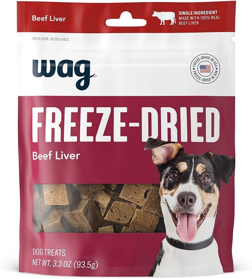 Amazon Basics Freeze-Dried Raw Single Ingredient Dog Treats (Previously Wag), Beef Liver, High Protein, Grain-Free, 3.3 Ounce (Pack of 1), Packaging may vary - Product Image