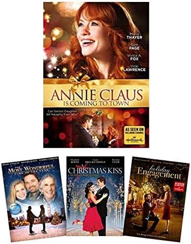 Annie Claus is Coming to Town + 3 Bonus Hallmark Channel Movies - The Most Wonderful Time of the Year / A Christmas Kiss / Holiday Engagement [4-Film Holiday/Christmas Romance DVD Set] - Product Image