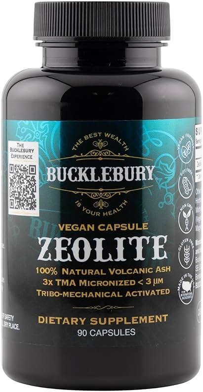 BUCKLEBURY Micronized Zeolite Capsules - Mineral Zeolite Detox for Adults - Supports Immune System, Metabolism & Digestive Health - Advanced Formula for Men & Women - 90 Vegan Capsules - Product Image