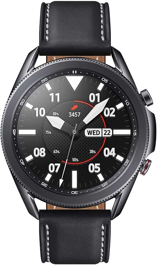 Samsung Galaxy Watch 3 (45mm, GPS, Bluetooth) Smart Watch with Advanced Health Monitoring, Fitness Tracking, and Long Lasting Battery - Mystic Black (Renewed) - Product Image