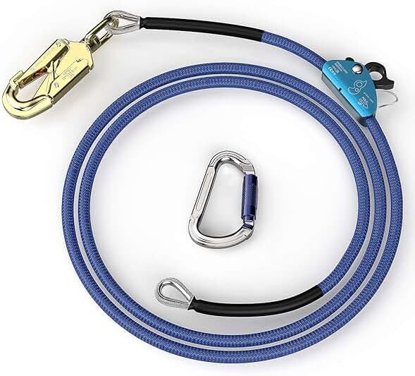 X-R-SPORT 1/2" X 8' Steel Core tree climbing kit ，flipline for climbing trees, climbing tree equipment，arborist，tree climbing harness - Product Image