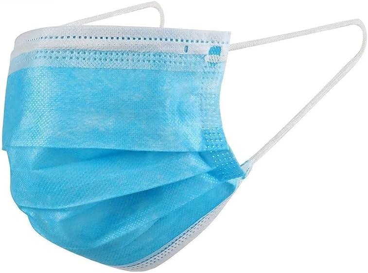 [500 Face Masks ] Single Use Disposable Face Mask, Effective Filtration, Soft on Skin, Bulk Pack 3-Ply Masks Facial Cover with Elastic Earloops For Home, Office, School, and Outdoors - Product Image