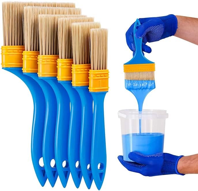 Chalk & Wax Paint Brush, 6PCS Chalk Paint Brushes for Crafts, Paint Brushes for Walls & Furniture, Wax Brushes for Painting and Refinishing Furniture, Fences and Wall (1, 1.5, 2, 2.5, 3, 4 in) - Product Image