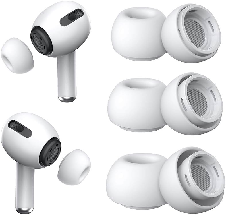 3 Pairs Replacement Ear Tips for Airpods Pro and 2nd Generation with Noise Reduction Hole, Silicone Ear Tips for Airpods Pro with Portable Storage Box and Fit in The Charging Case(S/M/L) - Product Image