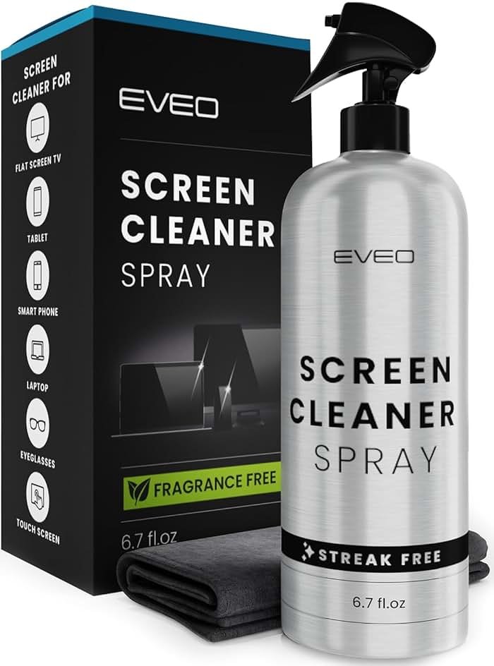 Screen Cleaner Spray and Wipe - TV Screen Cleaner for Smart TV and Electronic Devices: Computer, Laptop, Monitor, MacBook, iPhone - Microfiber Cloth Included - 1 Pack - Product Image