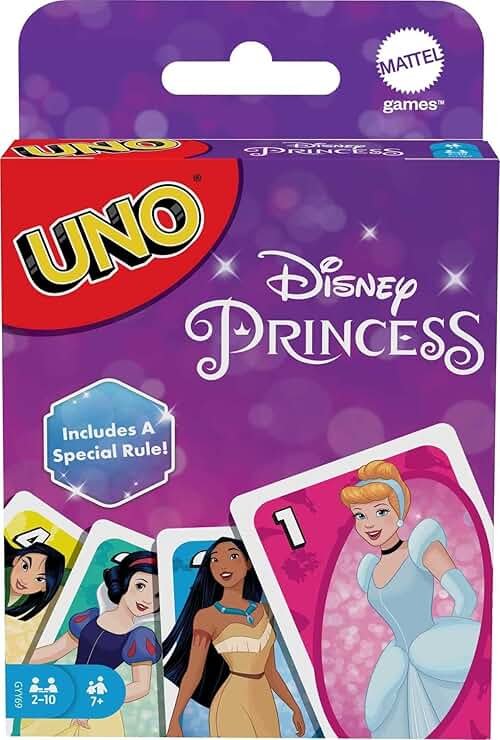 Mattel Games UNO Disney Princesses Matching Card Game, 112 Cards with Unique Wild Card & Instructions for Players 7 Years & Older, Gift for Kid, Family & Adult Game Night - Product Image