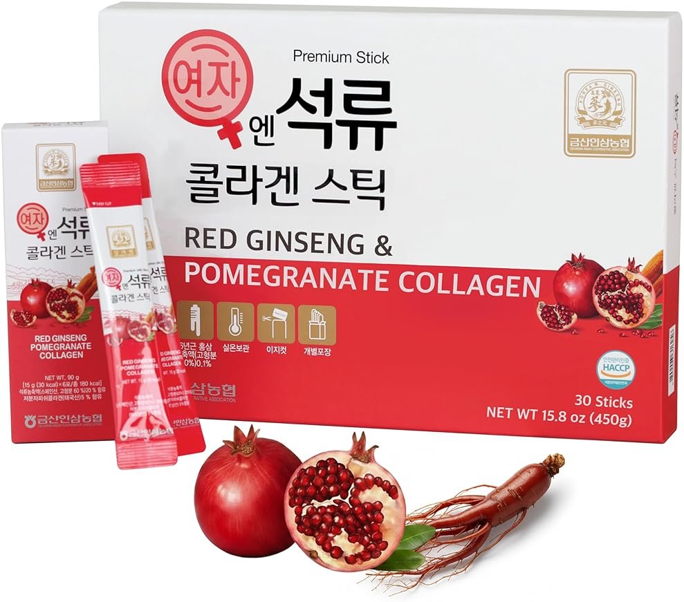 Korean Beauty Baekje Geumsan Women's Pomegranate Collagen Jelly Stick 5.1oz / 30 Count (5 Pack) - Product Image