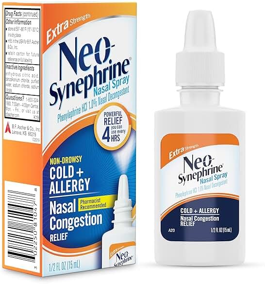 Neosynephrine, Nasal Spray for Cold Sinus Relief Extra Strength, Clear, 0.5 Fl Oz - Product Image