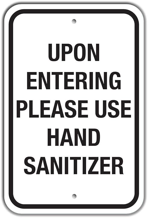 SmartSign “Upon Entering Please Use Hand Sanitizer” Sign | 18" x 24" 3M Engineer Grade Reflective Aluminum - Product Image