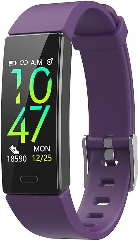 ZURURU Fitness Tracker with Blood Pressure Heart Rate Sleep Health Monitor for Men and Women, Upgraded Waterproof Activity Tracker Watch, Step Calorie Counter Pedometer Purple - Product Image