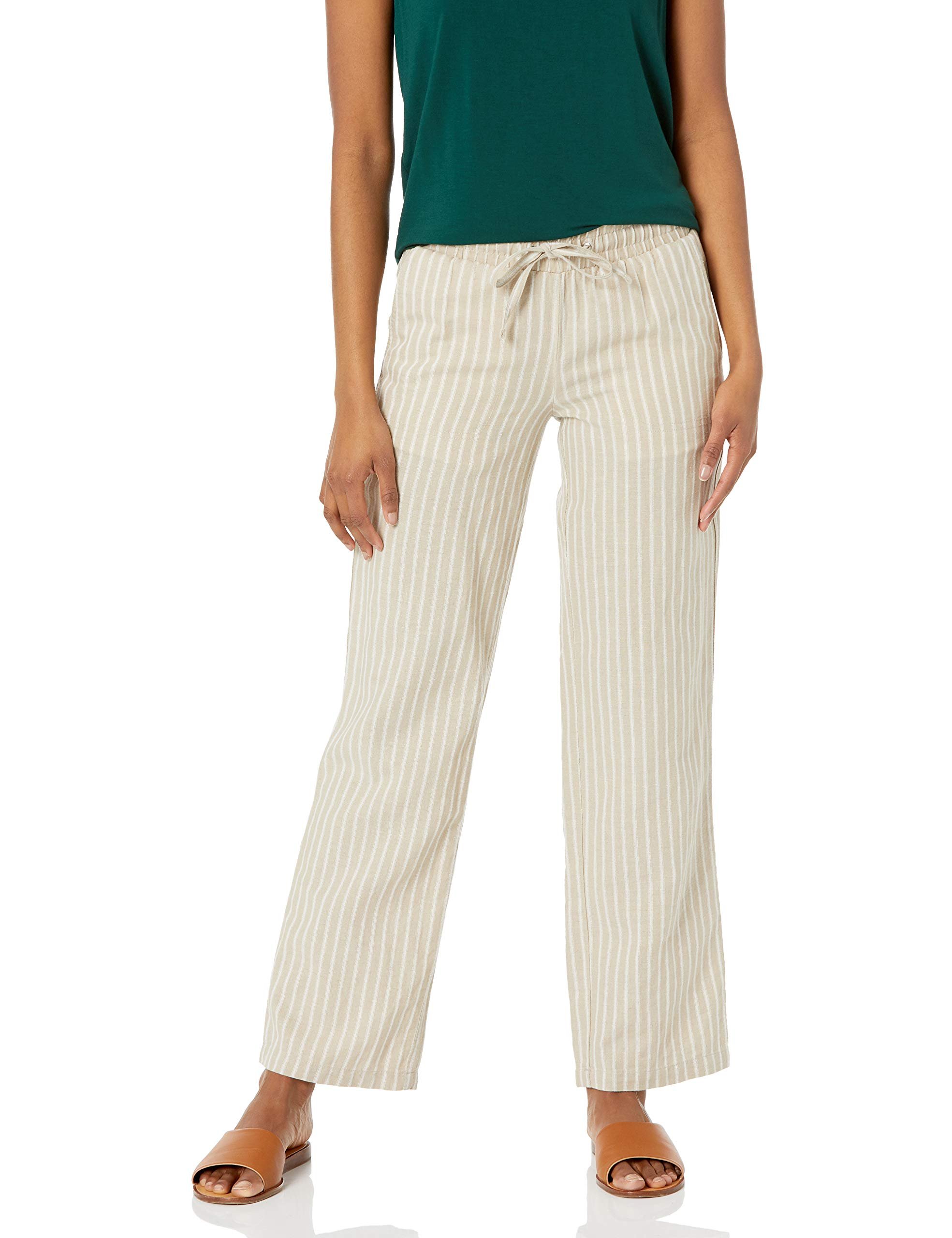 Amazon Essentials Women's Linen Blend Drawstring Relaxed Fit Wide Leg Pants (Available in Plus Size) - Product Image