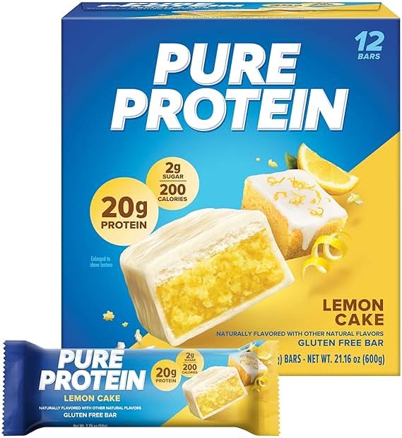 Pure Protein Pure Protein Bars, High Protein, Nutritious Snacks To Support Energy, Lemon Cake, 12 Count, 12 Count - Product Image